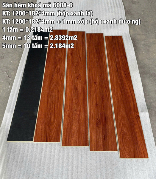 SÀN NHỰA HÈM KHÓA 4MM + 1MM IXPE (1200x182x5MM) - H6008-6